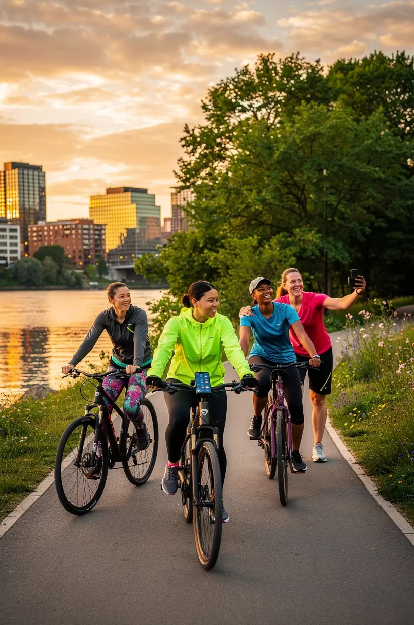 Urban shoppers engaging with e-commerce technology trends.